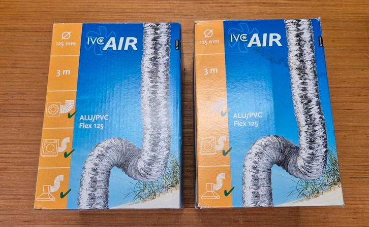 2x Flexibele afvoer 125mm / 3mtr, Doe-het-zelf en Verbouw, Buizen en Afvoer, Nieuw, Pvc, 80 mm of meer, Ophalen