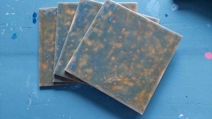 Vintage Tegels 60/70 - Schildpad Motief, Antiek en Kunst, Antiek | Wandborden en Tegels, Ophalen of Verzenden