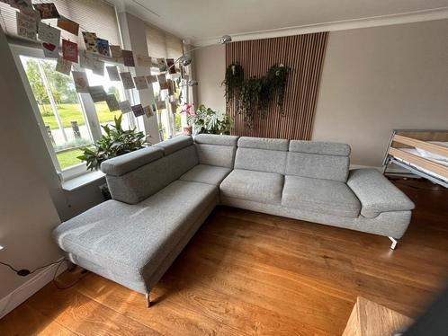 Montel grijze hoekbank, Huis en Inrichting, Banken | Complete zithoeken, Gebruikt, Metaal, Stof, Ophalen