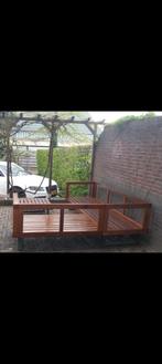 Tuinset hoekbank met salontafel, Tuin en Terras, Tuinsets en Loungesets, Ophalen, 5 zitplaatsen, Gebruikt, Bank