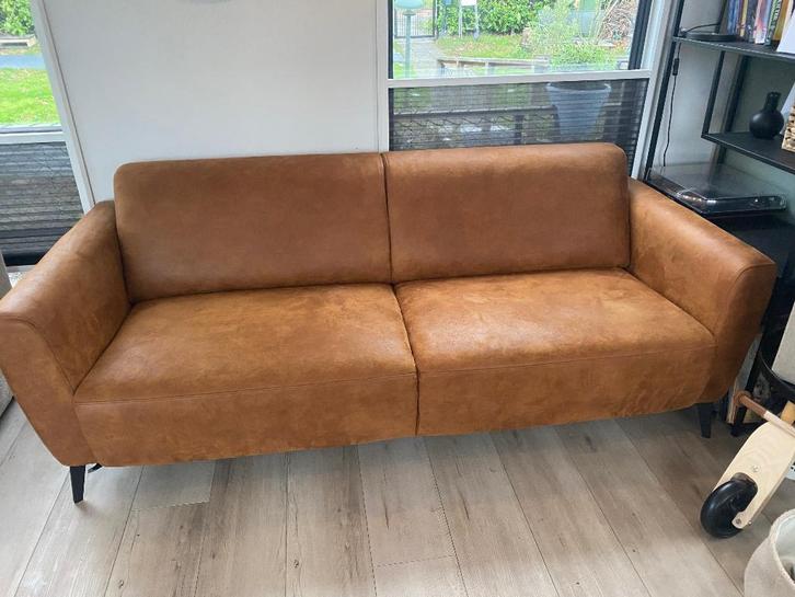 Mooie 3-zits bank cognac - als nieuw, Huis en Inrichting, Banken | Bankstellen, Zo goed als nieuw, Rechte bank, Driepersoons, 200 tot 250 cm