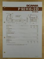 Scania P92 6x2 1986 Technische Specificatie Brochure P 92, Ophalen, Zo goed als nieuw, Overige merken, Scania
