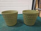 bloempotten groen geribbeld, Ophalen of Verzenden, 'T Olde Gre-j, Info@toldegrej.nl, Endepoelstraat 20f Didam