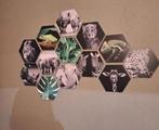Hexagon collage dieren, Huis en Inrichting, Woonaccessoires | Schilderijen, Tekeningen en Foto's, Minder dan 50 cm, Minder dan 50 cm