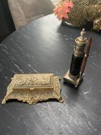 Antiek Postzegelbakje & Inktpotje Set, Antiek en Kunst, Antiek | Kantoor en Zakelijk, Ophalen of Verzenden