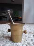 Vijzel en stamper van messing, Huis en Inrichting, Ophalen, Gebruikt