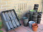 Gratis bloem(kweek)potten en kweekbakken, Ophalen, Kunststof, Gebruikt, Rond
