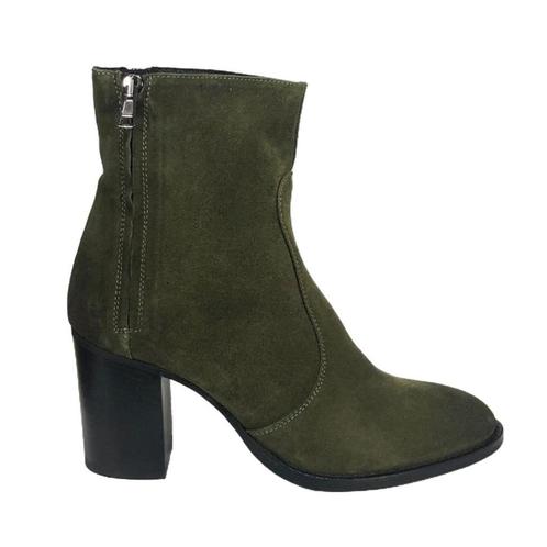 HIP maat 41 lerenlaars/rits groen suede - gratis verzenden, Kleding | Dames, Schoenen, Nieuw, Lage of Enkellaarzen, Groen, Verzenden