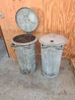 2 grote zinken afvalemmers, 40 liter of meer, Ophalen, 75 cm of meer