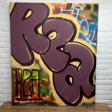 4 Grote Graffiti Canvas Kunstwerken beschikbaar voor biedingen