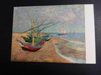 Kunstkaart Van Gogh Boten Op 't Strand, Verzamelen, Ophalen of Verzenden, 1960 tot 1980, Ongelopen, Cultuur en Media