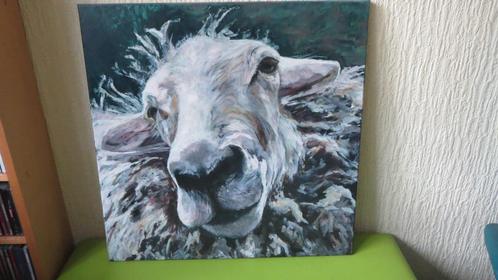 schilderijen schapen en geiten, acrylverf op doek, p/p/st, Antiek en Kunst, Kunst | Schilderijen | Modern, Verzenden