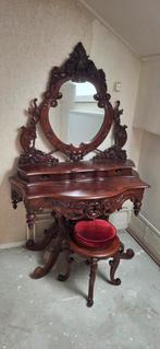 Kaptafel met spiegel en bijpassende kruk, Ophalen