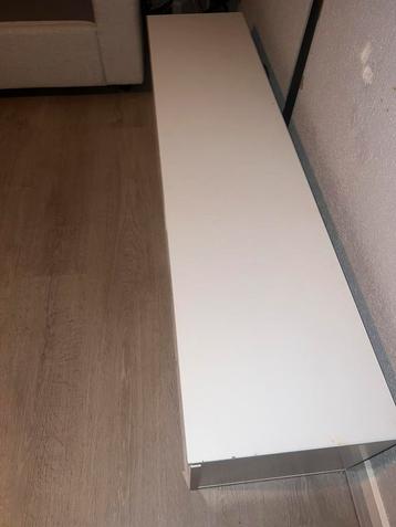 Witte tv-meubel met 2 opklapbare lades 140 cm breed