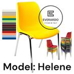 Kantinestoelen Helene. Geel. Stapelstoelen kuipstoelen, Marconiweg 10 Zeewolde, Nieuw, Info@everardo.nl, Ophalen of Verzenden