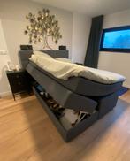 Boxspring 140x200 met opbergruimte + Emma Topper, Ophalen, Gebruikt, 140 cm, Twijfelaar