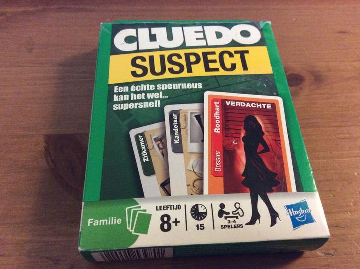 Cluedo Suspect supersnel. Kaartspel van Hasbro, Hobby en Vrije tijd, Gezelschapsspellen | Kaartspellen, Drie of vier spelers, Ophalen of Verzenden