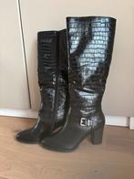 Zwarte leren dameslaarzen, Zwart, Nieuw, Ophalen of Verzenden, Hoge laarzen