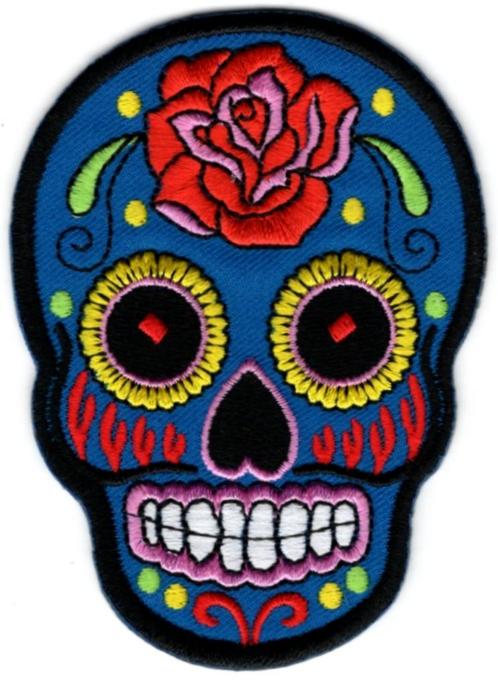 Sugar Skull stoffen opstrijk patch embleem #43, Verzamelen, Stickers, Nieuw, Overige typen, Verzenden