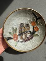 Oud emaille schaaltje met uilen, Antiek en Kunst, Ophalen of Verzenden