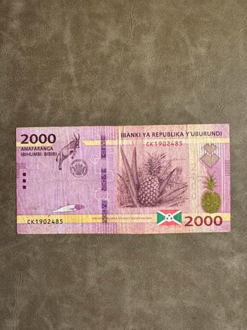 Burundi 2,000 Francs Banknote beschikbaar voor biedingen