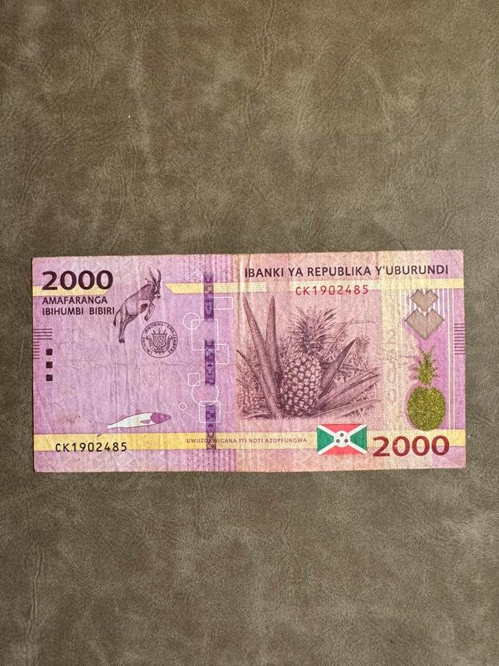 Burundi 2,000 Francs Banknote, Postzegels en Munten, Bankbiljetten | Azië, Verzenden