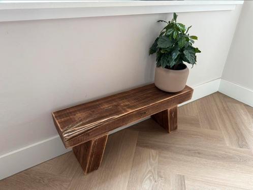 Nieuw houten vensterbank bankje van gerecycled hout 70x26x17, Huis en Inrichting, Krukjes, Nieuw, Hout, Ophalen of Verzenden