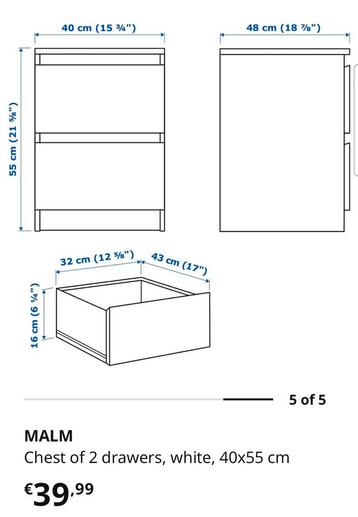 Malm nachtkastje - ikea - afbeelding 5