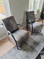 2 leren fauteuils., Huis en Inrichting, Fauteuils, Ophalen, Gebruikt, 75 tot 100 cm, 50 tot 75 cm