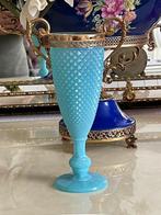 Biedermeier Lichtblauw steelglas van oondorzichtige glasmas, Verzenden