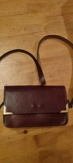 Bordeaux leren handtas - 20x13 cm, Ophalen of Verzenden