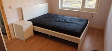 Ikea - MALM bed 140x200cm wit inclusief LÖNSET latbodem - afbeelding 1