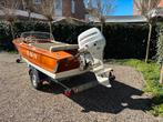 Klassieke houten speedboot met 50 pk Johnson 4 takt!!! NIEUW, Watersport en Boten, Vis- en Consoleboten, Ophalen, Zo goed als nieuw
