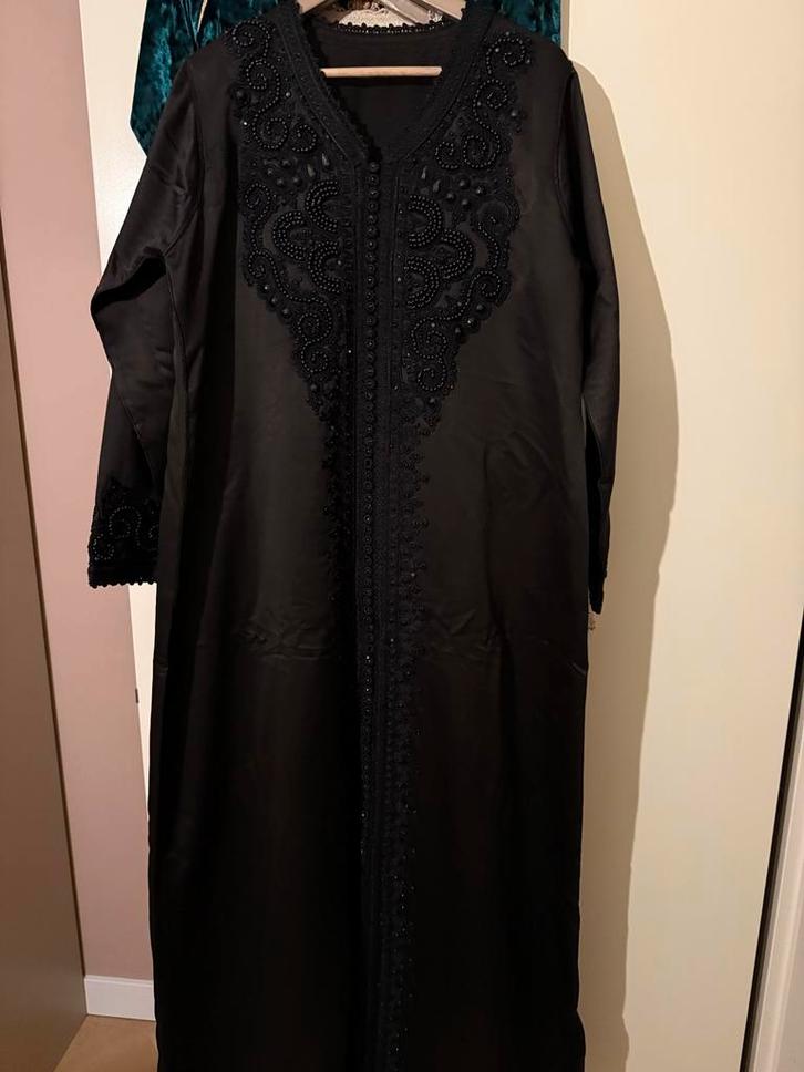 Marokkaanse jurk moeder en dochter set XL, Kleding | Dames, Jurken, Zo goed als nieuw, Maat 42/44 (L), Zwart, Onder de knie, Ophalen