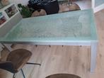 Eettafel en salontafel bijzettafel, Huis en Inrichting, Ophalen, Gebruikt, 50 tot 100 cm, Glas
