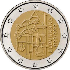 2 Euro Slowakije 2022 UNC - Eerste Stoommachine, Postzegels en Munten, Munten | Europa | Euromunten, Losse munt, 2 euro, Slowakije
