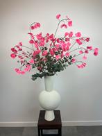 Light & Living Vaas met Knalroze Boeket, Overige materialen, Wit, Nieuw, Ophalen of Verzenden