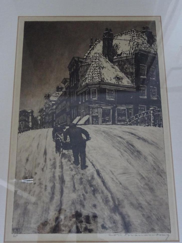 Cornelis Brandenburg - Amsterdam - Lijnbaansgracht, Antiek en Kunst, Kunst | Etsen en Gravures, Ophalen of Verzenden