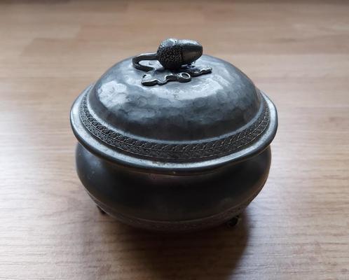 Antieke tinnen pot met deksel, Antiek en Kunst, Antiek | Tin, Ophalen of Verzenden