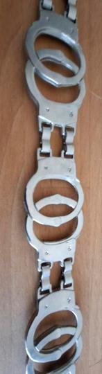 Unieke riem met handboeien, Ophalen, 3 tot 5 cm, Zwart, 90 tot 100 cm