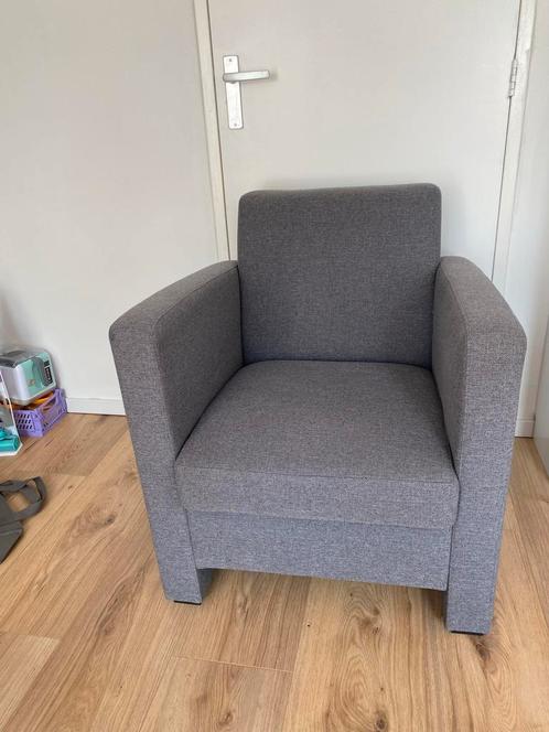 Grijze Stoffen Fauteuil - Zo Goed Als Nieuw, Huis en Inrichting, Fauteuils, Zo goed als nieuw, Stof, 50 tot 75 cm, Minder dan 75 cm