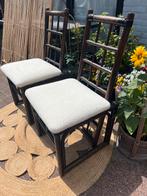 Vintage rotan manou stoelen teddy stof, Huis en Inrichting, Stoelen, Ophalen, .., Twee, Bruin