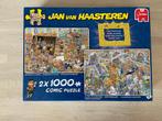 Jan van Haasteren puzzel 2x1000, Gebruikt, 500 t/m 1500 stukjes, Legpuzzel, Ophalen