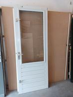 Hardhouten achterdeur met dubbelglas, Doe-het-zelf en Verbouw, Deuren en Horren, Ophalen, Gebruikt, 80 tot 100 cm, Buitendeur