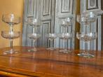 9 x Champagne Coupes Glazen gegraveerd 19e eeuws Frans, Antiek en Kunst, Antiek | Glas en Kristal, Ophalen of Verzenden