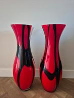 2 hele grote zware glazen vazen, 70cm groot, Ophalen, Zo goed als nieuw, Glas, 50 tot 75 cm