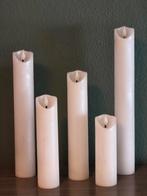 Set van 5 hoge wax Led kaarsen met timer en flikkerende vlam, Nieuw, M, Ophalen of Verzenden, M