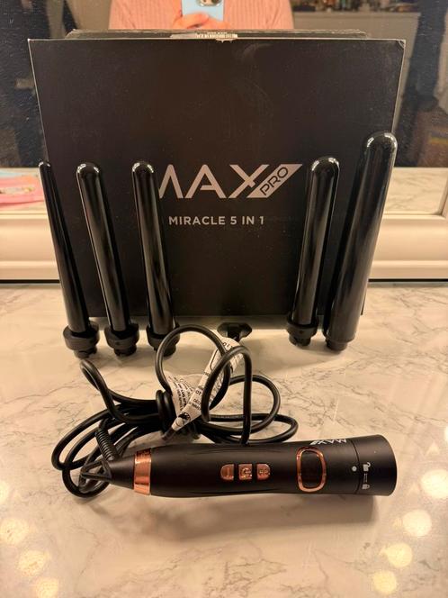 Max Pro Miracle 5-in-1 krultang met meerdere opzetstukken, Sieraden, Tassen en Uiterlijk, Uiterlijk | Haarverzorging, Zo goed als nieuw