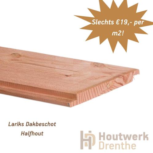 Lariks halfhout planken - Dakbeschot, Tuin en Terras, Palen, Balken en Planken, Nieuw, Planken, 250 cm of meer, Ophalen