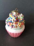 Cupcake roze kerstornament glas, Diversen, Kerst, Verzenden, Nieuw